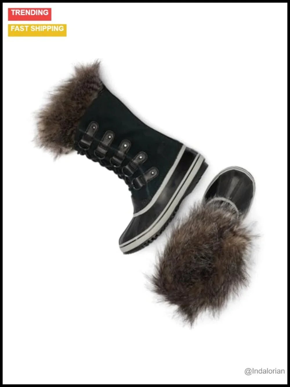 Waterproof Suede Winter Snow Boots with Faux Fur Cuff